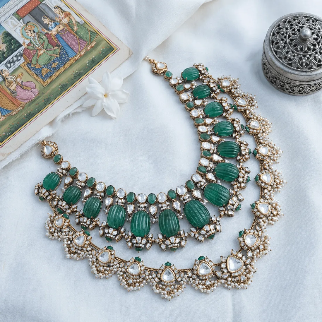 AI-generated necklace jewellery catalog image — style 4