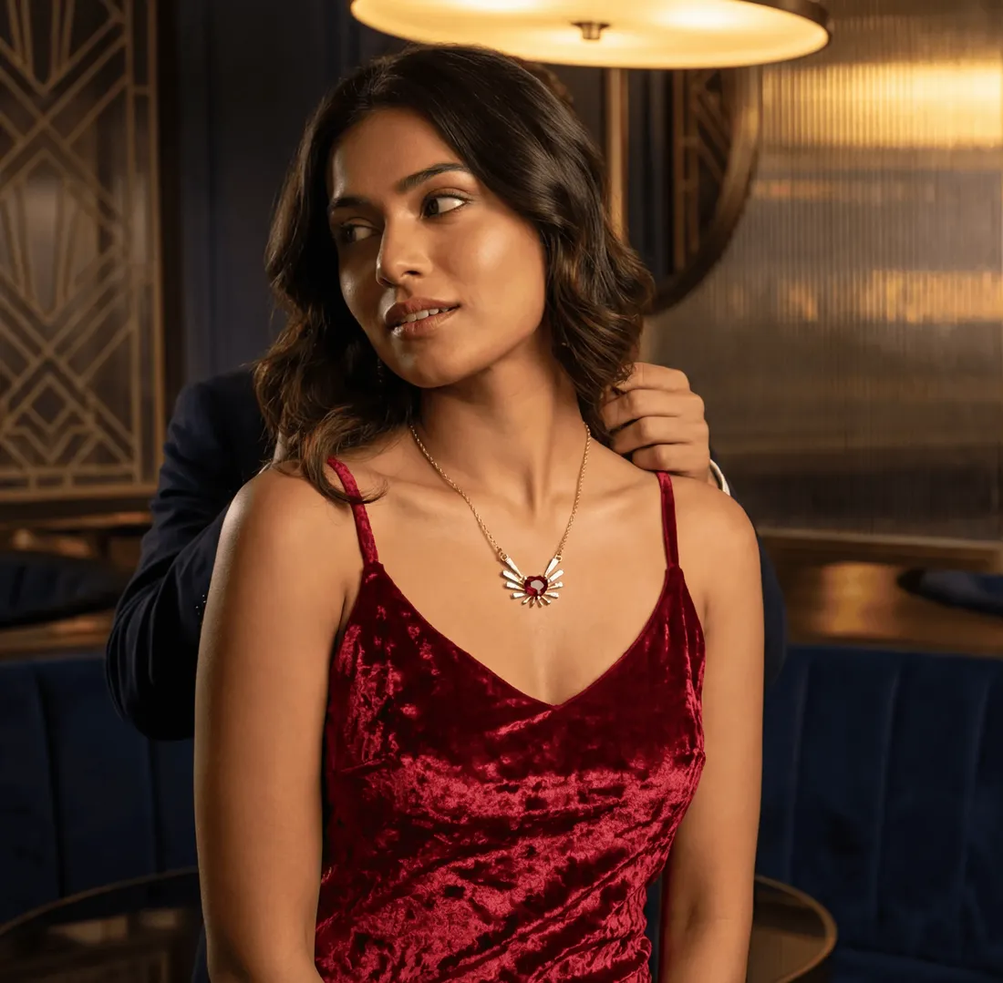 AI-generated necklace jewellery catalog image — style 3